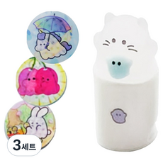 agaplus 幽靈朋友們 印章 + 貼紙 90p 套組, 隨機出貨, 3套