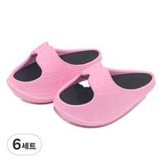 姿勢調整足部指壓平衡拖鞋 粉色字母壓紋款, 6組