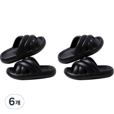 더자카 말랑말랑 층간소음 거실화, 블랙, 6개