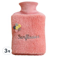 솔르 따듯한 온수팩 세련된 온수팩 온수물주머니 핑크 1L 28 x 17.5 x 2 cm, 3개