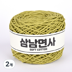 samnamtteugaesil 三南棉紗 鉤針線 12股 80g, 22 黃綠色, 2個