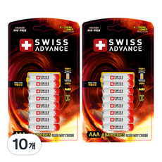 Swiss Advance 卡片型鹼性AAA電池, 8入, 10個