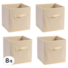 다용도 접이식 부직포 수납정리함, 오트밀베이지, 8개