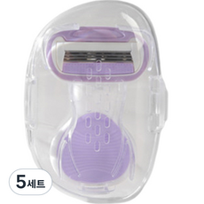 와이에스 여성용 보디 면도기 퍼플 면도기 + 케이스 세트, 5세트