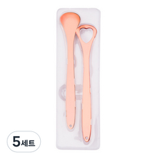 The 해피앤 스테인리스 혀클리너 2종 세트 로즈골드, 5세트