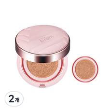메이크프렘 베이스 미 틴티드 글로우 쿠션 12g + 리필 세트, 21호 모닝 아이보리, 2개