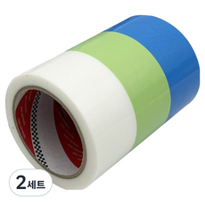 테라오카 4100 이지컷 보양테이프 투명+초록+파랑 세트 50mmx25m, 2세트