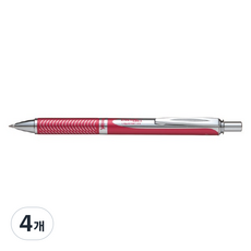 펜텔 BL407B-A 에너겔엘로이RT, 잉크:블랙/바디:레드, 4개