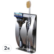 Block Mart高級不鏽鋼304牙刷架 2人用, 單色, 2個