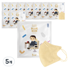 블루본 아이노우 새부리형 컬러마스크 소형, 10매, 5개, 아이보리