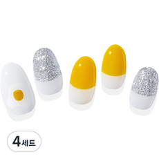 힙칙 네일드 잇 세미 큐어 젤 네일 스트립 세트, 써니사이드 업, 4세트