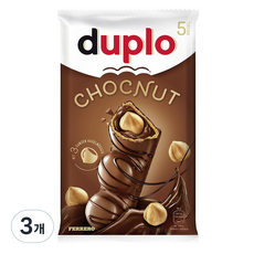 DUPLO 費列羅 巧克力堅果牛奶巧克力棒 5入, 130g, 3個