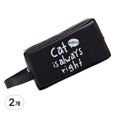 토디아 직사각 캣츠스타일 심플리 필통, 알파벳블랙, 2개