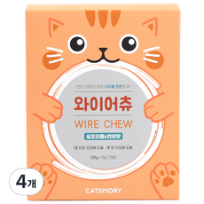 캣츠모리 와이어츄 고양이껌 15g x 7p, 혼합맛(실꼬리돔/연어), 105g, 4개