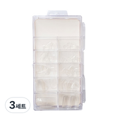 美甲延長腳趾甲片 10種 x 10p, 透明, 3套