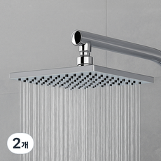 지리드 스퀘어 레인 호텔식 해바라기 샤워기 헤드 ZD-RH01C, 2개, 크롬