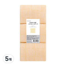 샤바스 디자인이 예쁜 샤워타월, 베이지, 3개입, 5개