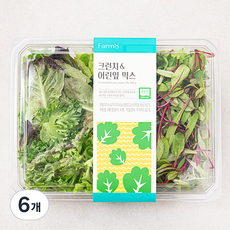 팜에이트 무농약 인증 크런치 & 어린잎 믹스, 200g, 1개입, 6개