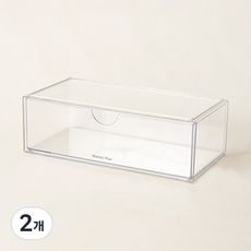 Market Plan Pure Clear 多功能化妝品收納盒 單格附蓋款, 透明, 2個