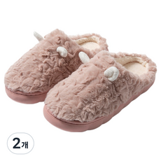 Blue Ocean 保暖毛絨室內拖鞋, 粉紅色, 2個