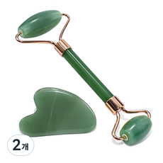 리씨상점 옥 얼굴 마사지 롤러, 2개, 그린