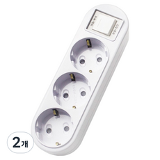EcoPowerTap 無線直式過載保護3孔延長線, 白色, 2個, 180mm
