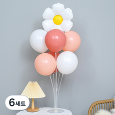 雛菊馬卡龍氣球插飾組, 6套, 混合顏色(雛菊氣球), 隨機出貨(一般氣球)
