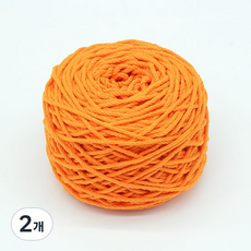 法式繩結彩色棉線 細編織線 2.5mm 100g, 05 橘色, 70m