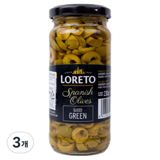 로레토 슬라이스 그린 올리브, 230g, 3개