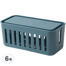 디오셀 휴대폰거치 멀티탭 정리함, 6개, 딥블루