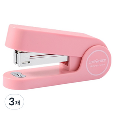 델리 LONGREEN 슬림 스테이플러 33호심, 핑크, 3개