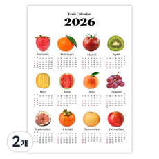2026年 大型感性單張掛曆海報日曆 A3, 混合顏色, 2個