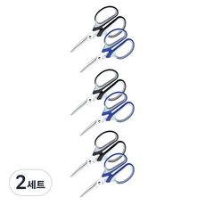 deLi 得力 辦公剪刀 E6001 190mm 2 種 x 3p 套裝, 黑藍, 2組