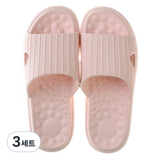 언헤브 부드러운 경량 지압 슬리퍼 240, 3세트, 02핑크