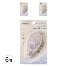 꼬까 베이직 양면테이프 8mm x 6m, 퍼플, 6개