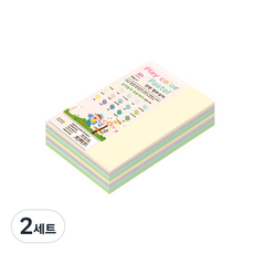 종이문화 플레이칼라 파스텔 색지 혼합 180g 32절 200p, 15색, 2세트