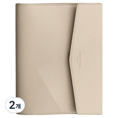 아이코닉 저니 6공 바인더 A5 오거나이저 가죽 커버, 01 밀크 베이지, 2개