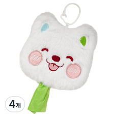 둥둥펫 반려동물 댕댕 배변봉투 파우치, 화이트, 4개, 1개입