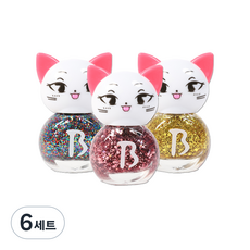 BABLIE 貓咪兒童指甲油3件組, C, 6個