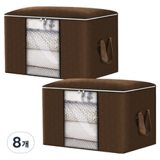 마메 대용량 패브릭 다용도 이불정리 리빙박스, 브라운, 8개