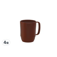 inomata 高有耳杯, 可直接放入微波爐加熱, 帶手把設計, 咖啡色, 4個