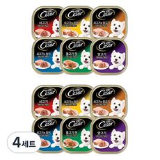 시저 1세 이상 강아지 버라이어티팩 주식캔, 혼합맛, 1.2kg, 4세트