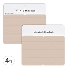 PLEPIC 縮圖迷你便利貼書 50張, 1本, 4本, 05 筆記(橫線)