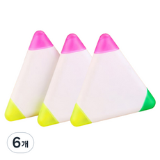 ELOTEMS 三角3色螢光筆, 6個, 混合顏色