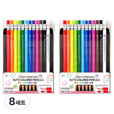 조선문방구 슬림 샤프식 색연필 세트, 8세트, 12색