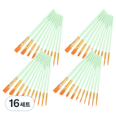 KBLANCS 現代水彩壓克力畫筆組 薄荷綠, 10種, 16套