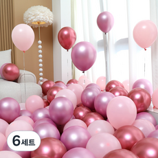 피앤비유니티 풍선 50p 세트 핑크, 04 핑크 4색혼합 B, 6세트