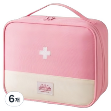 아늑공간 가정 휴대용 응급처치 구급파우치 대형 핑크, 6개