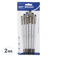 썸즈마인 多用途畫筆 灰色圓頭 6支組, 2~12號, 2套
