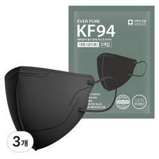 리벤스 에버 퓨어 새부리형 KF94 황사 방역 마스크 대형 KF94, 5개입, 3개, 블랙